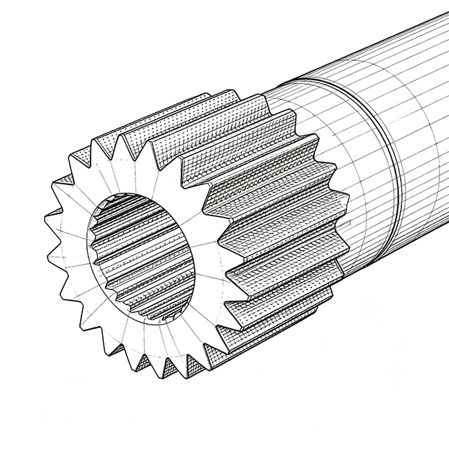 Serrated-(Triangular)-Spline-Shafts