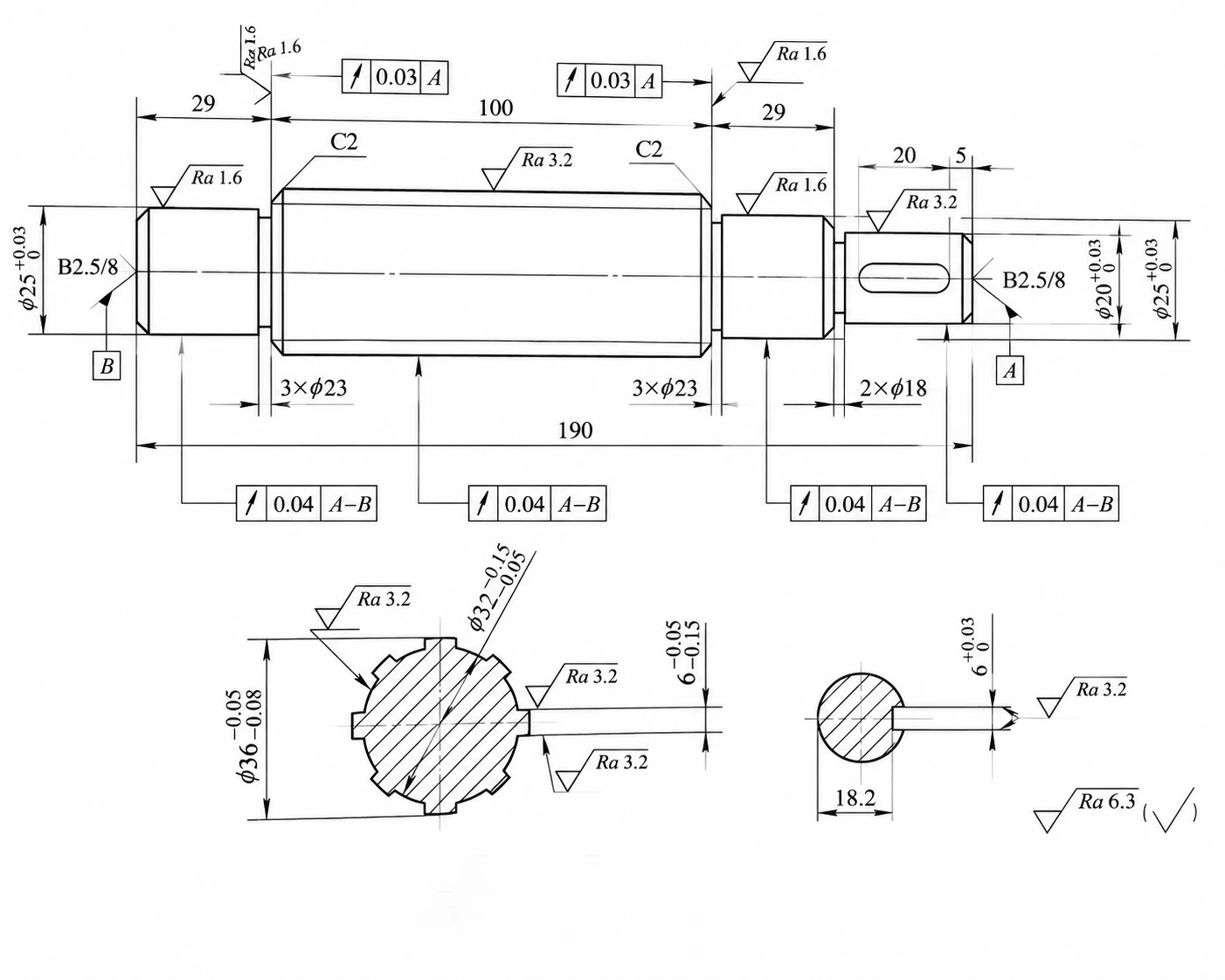 Rectangular-Spline-Shaft-Manufacturing-drawings