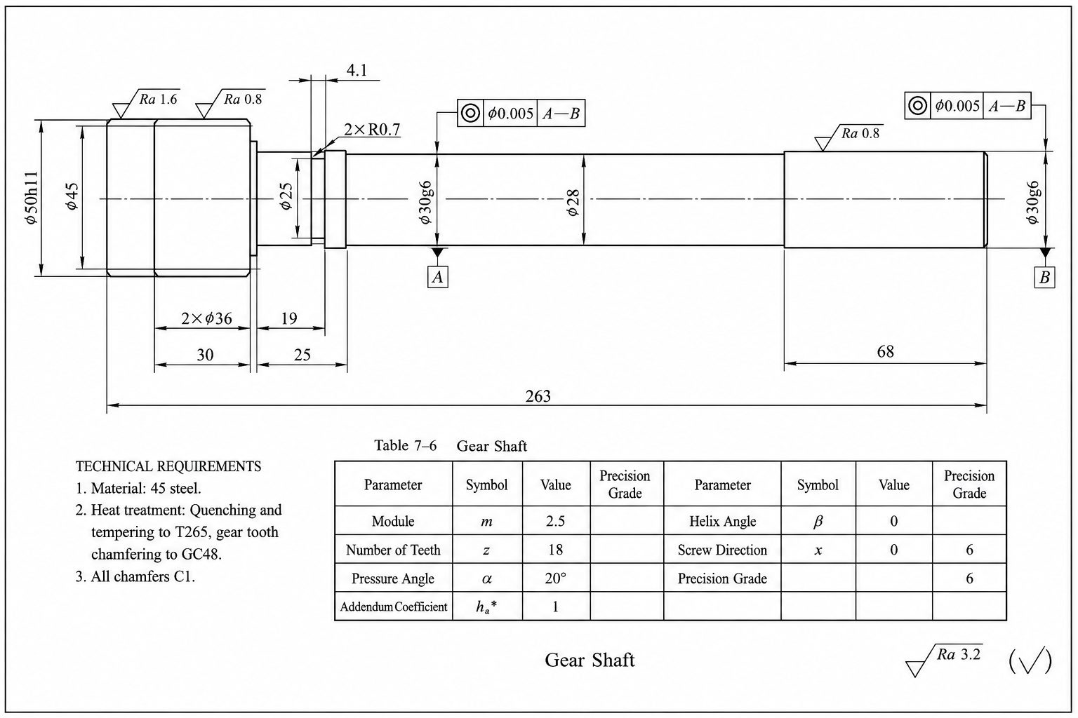 Gear-Shaft-Drawing